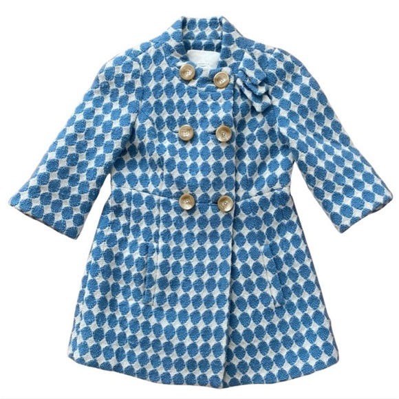 Leifsdottir Double Breasted Peacoat Houndstooth 100% Wool Jacket - Picture 2 of 5